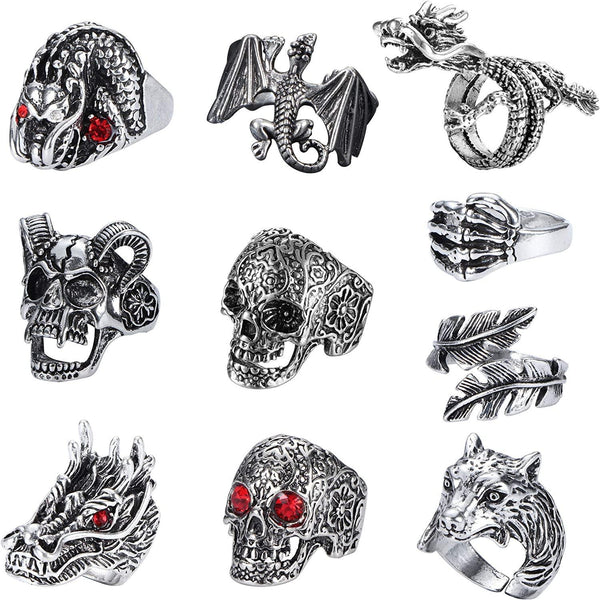 Snake Rings - Dragon Rings - Gothic Rings - Skull Rings - Dragon Jewelry - Biker Rings